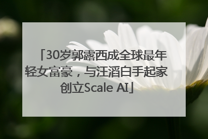 30岁郭露西成全球最年轻女富豪，与汪滔白手起家创立Scale AI