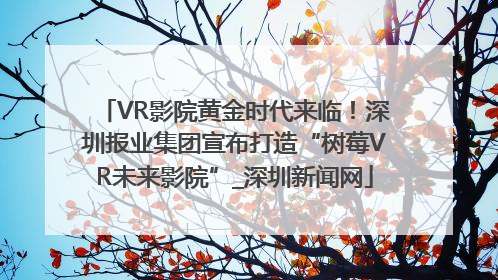 VR影院黄金时代来临！深圳报业集团宣布打造“树莓VR未来影院”_深圳新闻网